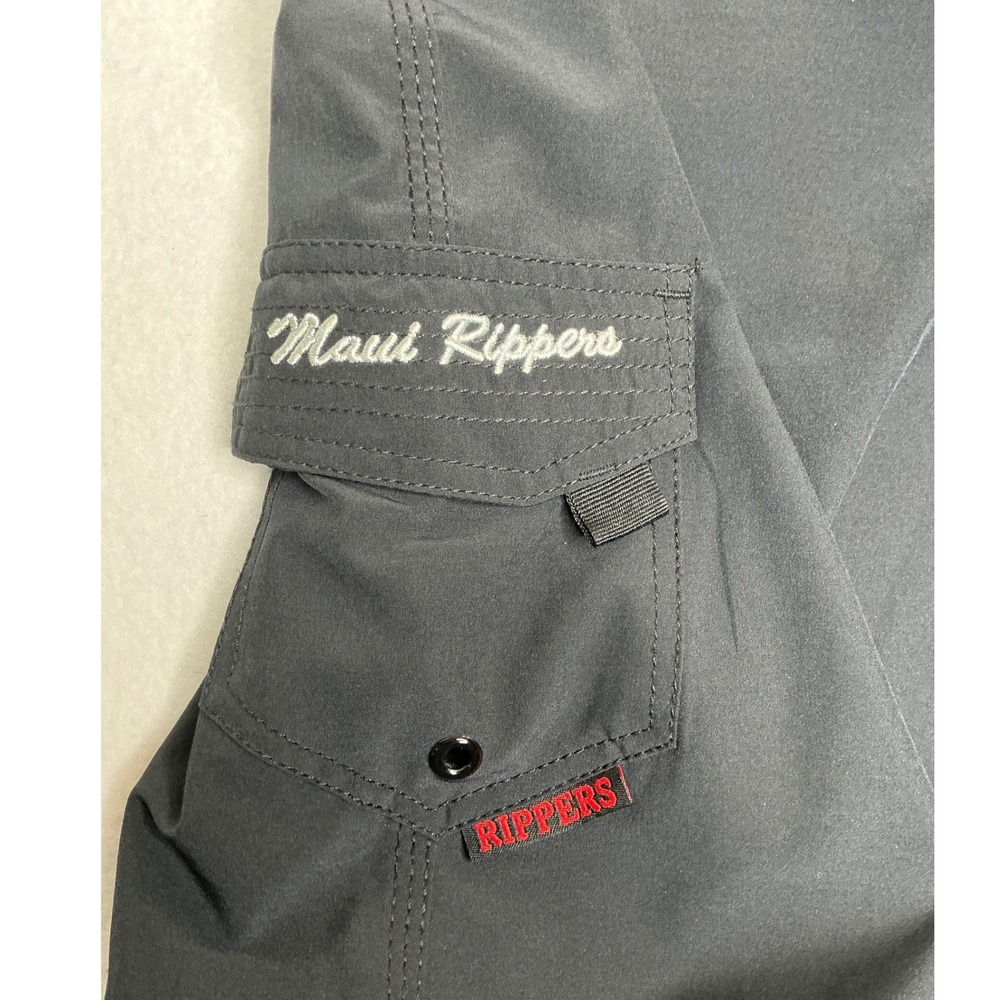 Maui Rippers Womens Board Shorts Black Size 12 Stretch Cargo Pocket Surf Swim - Picture 3 of 7
